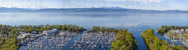 Ultramarin Gohren, the largest water sports centre on Lake Constance, Meichle and Mohr Marina with 1, 400 berths, hotel, sailing school, yacht charter and shipyards, drone photo, Gohren, Kressbronn am Lake Constance, Baden-Wuerttemberg, Germany, Europe