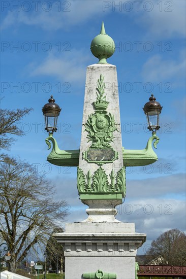 Briare, Canal bridge built by Gustave Eiffel, lateral canal to the Loire above the Loire river, Loiret department, Centre-Val de Loire, France, Europe