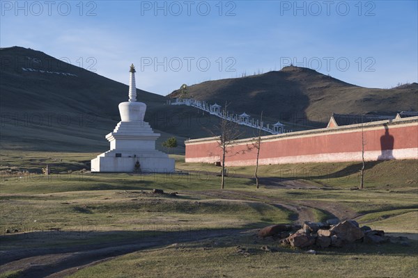 Ancient stupa in the Buddhist monastery complex, Amarbayasgalant Monastery, Selenge Aimak, Selenge Province, Mongolia, Asia