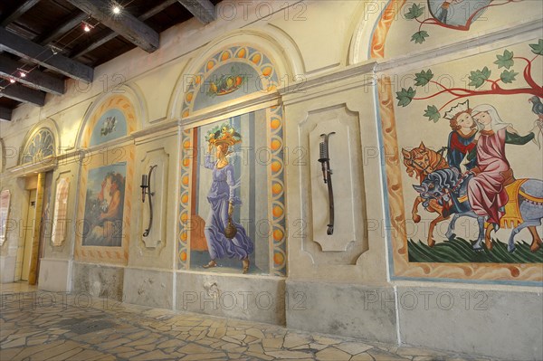 Painting on a wall, Le Petit Louvre, Avignon, Vaucluse, Provence-Alpes-Cote d'Azur, South of France, France, Europe