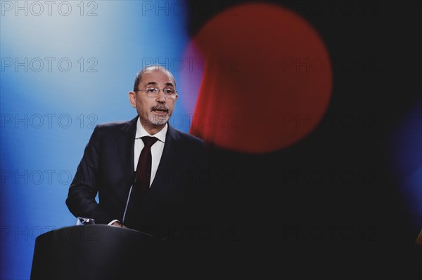 Ayman Safadi, Foreign Minister of Jordan, pictured at a press conference after a joint meeting with Annalena Baerbock (not pictured), Federal Foreign Minister, in Berlin, 16 April 2024 / Photographed on behalf of the Federal Foreign Office