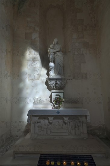 Devotional chapel in the former Cistercian monastery of Pontigny, Pontigny Abbey was founded in 1114, Pontigny, Bourgogne, France, Europe