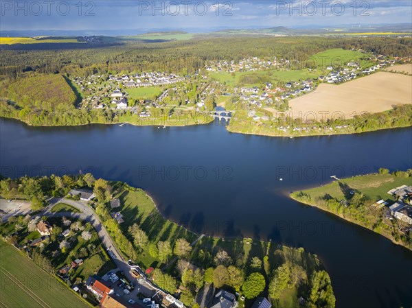 The Malter Dam is a dam built between 1908 and 1913 in the Free State of Saxony near the town of Malter, which impounds the middle reaches of the Rote Weisseritz. The dam is a curved gravity dam made of quarrystone masonry according to the Intze principle. The local road from Malter to Seifersdorf runs over the dam wall, Malter, Saxony, Germany, Europe