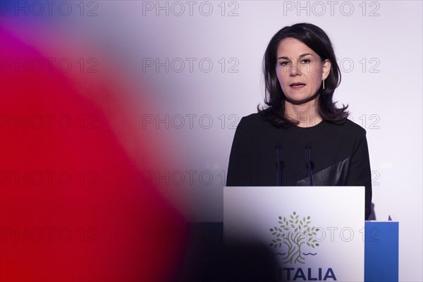 Annalena Baerbock (Alliance 90/The Greens), Federal Foreign Minister, photographed at a press conference during the meeting of the G7 foreign ministers in Capri, 18 April 2024. Photographed on behalf of the Federal Foreign Office