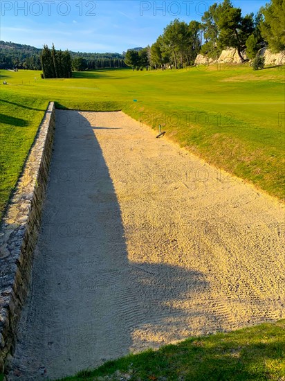 Quadrangular Sand Trap Golf du Domaine de Mainville in France