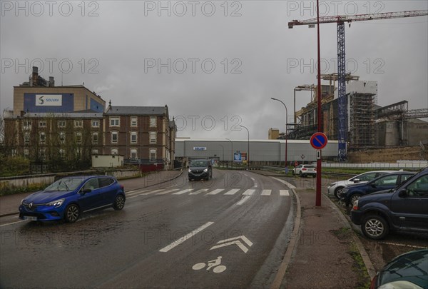 Solvay chemical plant for the production of bicarbonate and carbonate of soda or sodium carbonate, Dombasle-sur-Meurthe, Meurthe-et-Moselle department, Lorraine, Grand Est region, France, Europe