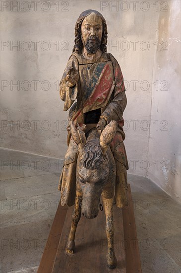 Hersbrucker Palmesel, carved from 16th century lime wood, on loan from the German National Museum in Nuremberg, to St John's Church in Hersbruck, Middle Franconia, Bavaria, Germany, Europe