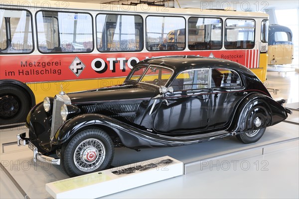 Mercedes-Benz 320 streamlined saloon from 1939, Mercedes-Benz Museum, Stuttgart, Baden-Wuerttemberg, Germany, Europe