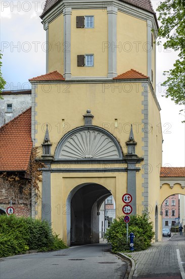 The Westertor, one of Memmingen's historic city gates, in the west of the old town centre of Memmingen, Swabia, Bavaria, Germany, exterior view, Europe