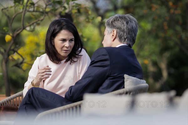 Annalena Baerbock (Alliance 90/The Greens), Federal Foreign Minister, and Antony Blinken, Secretary of State of the United States of America, at the meeting of the G7 Foreign Ministers in Capri, 18 April 2024. Photographed on behalf of the Federal Foreign Office