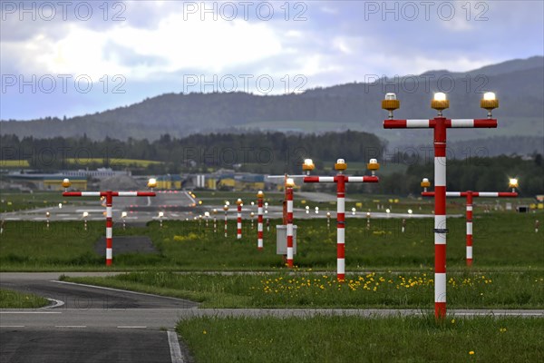 Airport lighting, Zurich Kloten, Switzerland, Europe