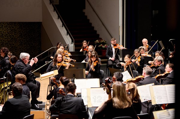 Farewell concert by Professor Mathias Breitschaft with the Rheinische Philharmonie State Orchestra in the Rhein-Mosel-HalleMusik-Institut Koblenz, Rhineland-Palatinate, Germany, Europe