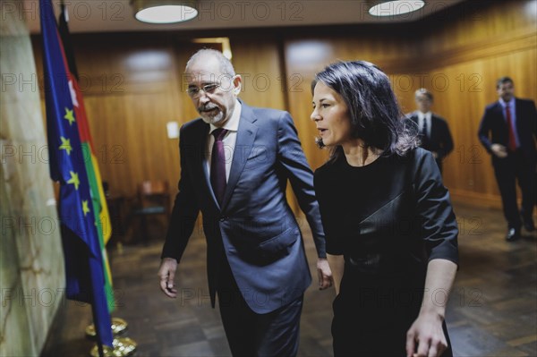 (R-L) Annalena Baerbock (Alliance 90/The Greens), Federal Foreign Minister, meets Ayman Safadi, Foreign Minister of Jordan, for talks in Berlin, 16 April 2024 / Photographed on behalf of the Federal Foreign Office