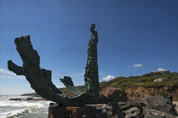 Sculpture by the artist Jean-Michel Solves La Dame de Bourgenay 2003, at the marina Port Bourgenay of Talmont St Hilaire, Vendee, France, Europe