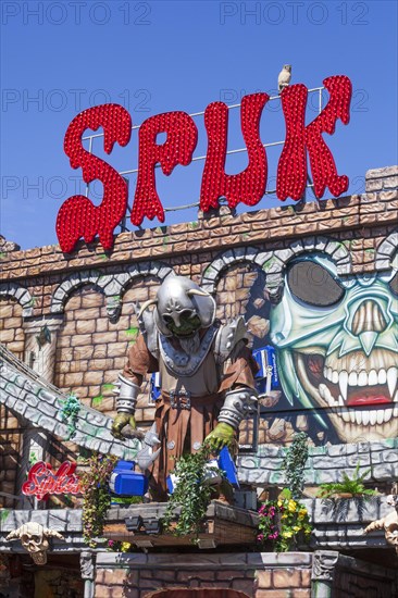 Ghost train, decoration, figure at the Bremen Easter Fair, Buergerweide, Bremen, Germany, Europe