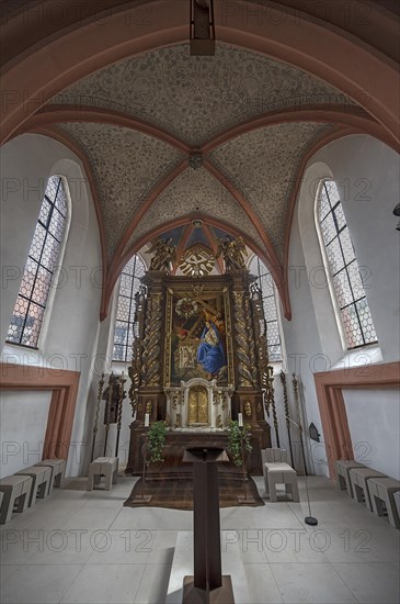 Altar room of St Oswald's Church, Baunach, Upper Franconia, Bavaria, Germany, Europe