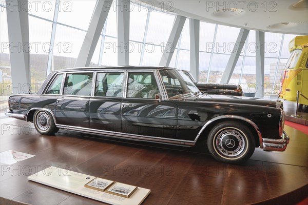 Mercedes-Benz 600 Pullman state limousine from 1965, Mercedes-Benz Museum, Stuttgart, Baden-Wuerttemberg, Germany, Europe