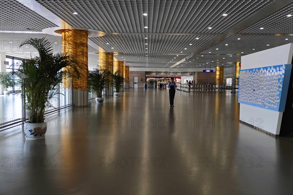 Shanghai Transrapid Maglev Shanghai Maglev Train Station Station, Shanghai, China, Asia, Spacious, empty airport terminal with modern architecture and harmonised lighting, Asia