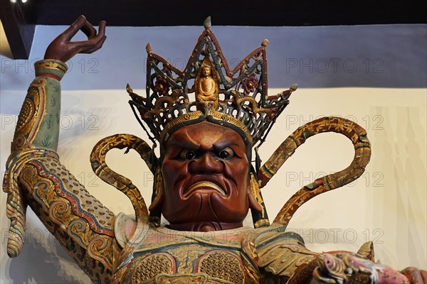 Jade Buddha Temple, Buddha, Puxi, Shanghai, Shanghai Shi, China, Detailed statue of a god of war in a mythological context, cultural artwork, Shanghai, People's Republic of China, Asia