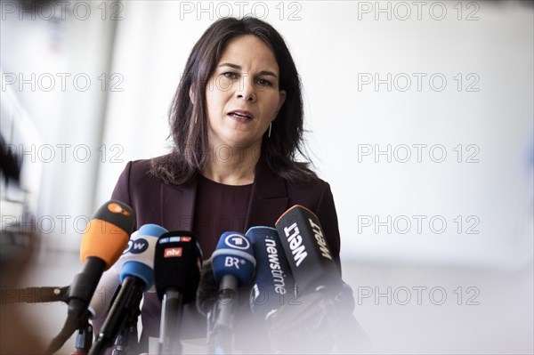 Annalena Baerbock (Buendnis 90/Die Gruenen), Federal Foreign Minister, photographed during a press statement in Tel Aviv, 17.04.2024. Photographed on behalf of the Federal Foreign Office