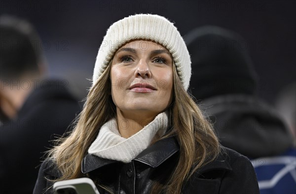 TV presenter Laura Wontorra DAZN, portrait, cap, smiles, Allianz Arena, Munich, Bavaria, Germany, Europe