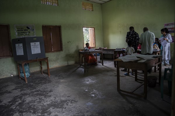 BOKAKHAT, INDIA, APRIL 19: Voters at a polling station to cast their votes during the first phase of the India's general elections on April 19, 2024 in Bokakhat, Assam, India. Nearly a billion Indians vote to elect a new government in six-week-long parliamentary polls starting today