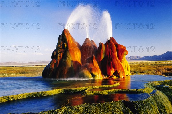 Fly Geyser in Nevada's Black Rock Desert, USA, Black Rock Desert, Nevada, USA, North America