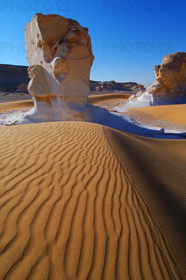 Egypt, White Desert, bizarre sandstone cliffs, Middle East, Africa