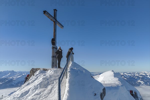 Nebelhorn summit (2224m), Oberstdorf, Allgaeu, Swabia, Bavaria, Germany, Oberstdorf, Bavaria, Germany, Europe