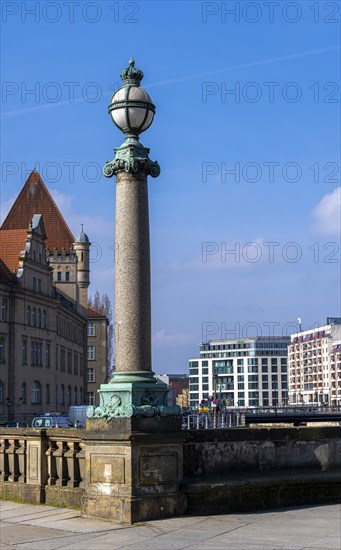 Historic candelabra on the Monbijou Bridge, Berlin, Germany, Europe