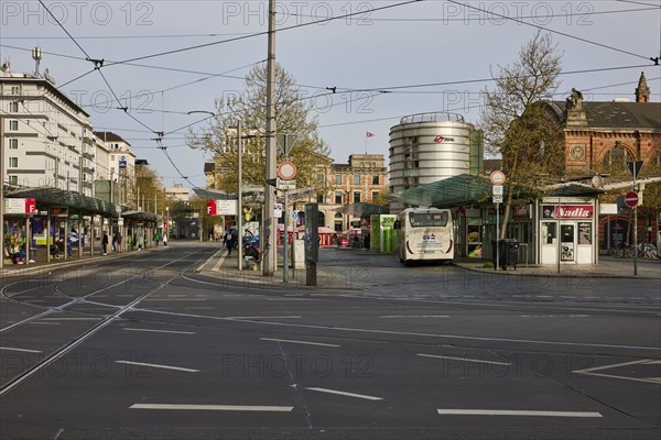 Main railway station with bus station and tram stops in Bremen, Hanseatic city, state of Bremen, Germany, Europe