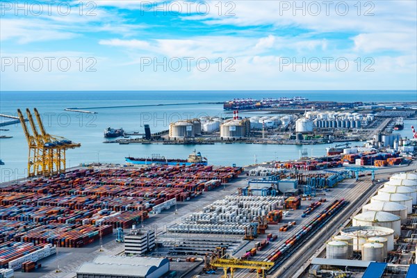 Container port in Barcelona, Spain, Europe