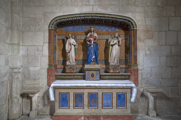 Marian altar in the Cathedral of Notre Dame de l'Assomption, Lucon, Vendee, France, Europe