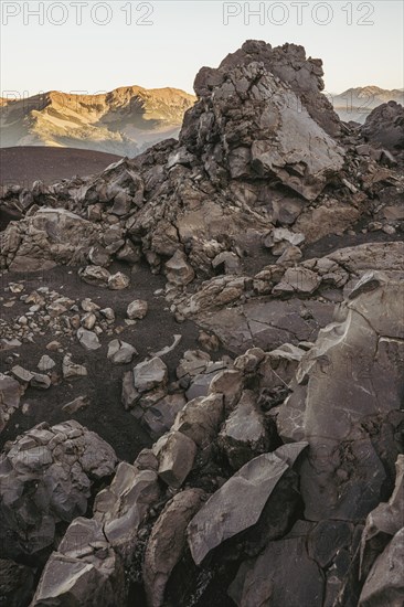 Crater Navidad lava field, Lonquimay volcano, Malalcahuello National Reserve, Curacautin, Araucania, Chile, South America