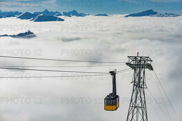 The former cable car to the Hoefatsblick station, Nebelhorn, 2224m, near Oberstdorf, Allgaeu Alps, Allgaeu, Bavaria, Germany, Europe