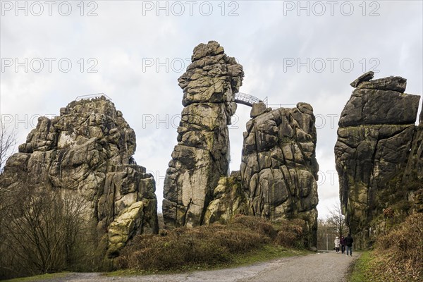 Externsteine, sandstone formation, Teutoburg Forest, Horn-Bad Meinberg, North Rhine-Westphalia, Germany, Europe