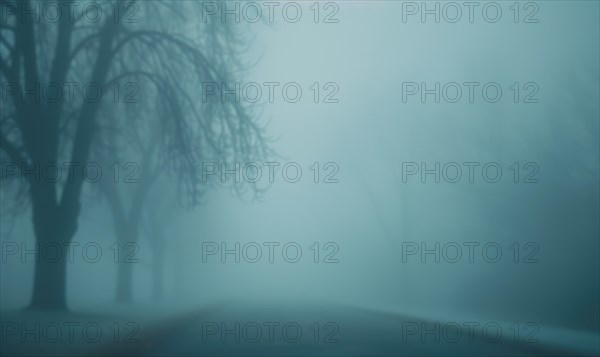 Dense fog caused by air pollution, environment and ecological problems AI generated