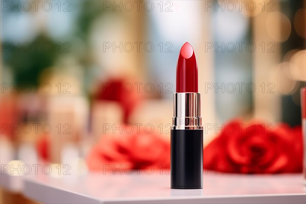 Red lipstick. KI generiert, generiert, AI generated