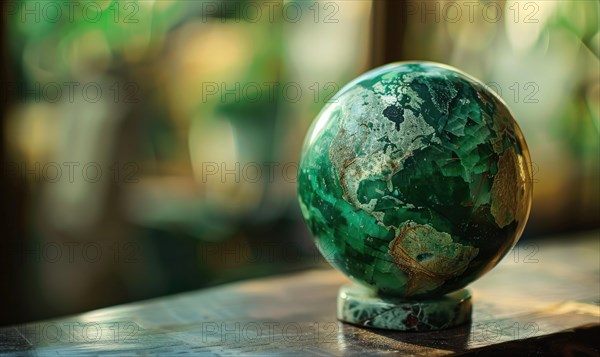 Natural gemstone sphere formed earth globe AI generated