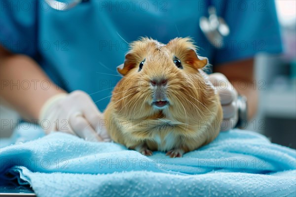 Guinea Pig at vet. KI generiert, generiert, AI generated