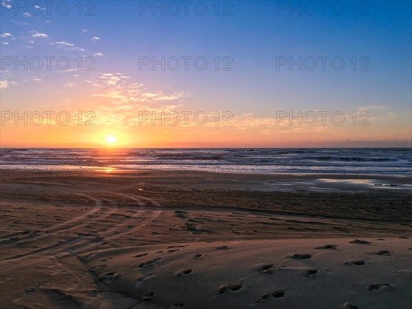 Beautiful sunset by the beach, Rio Grande do Sul, Brazil, South America