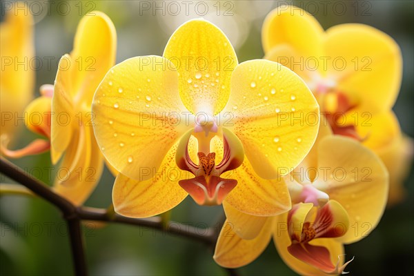 Yellow Orchid flowers. KI generiert, generiert, AI generated