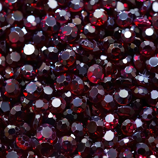 Seamless pattern of gleaming garnets on a deep burgundy backdrop AI generated