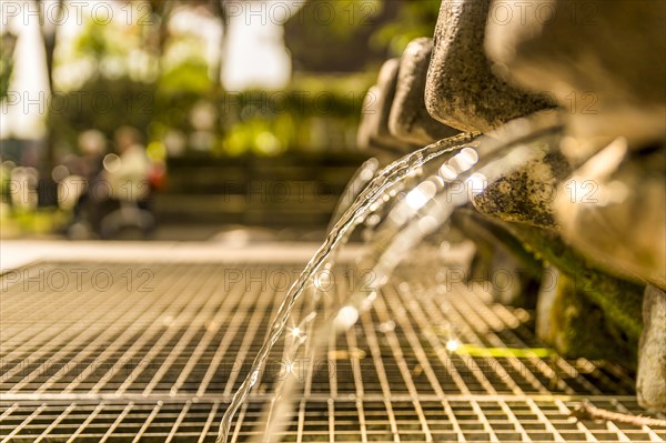 Water, water jet, fountain, close-up, Zons, North Rhine-Westphalia, Germany, Europe