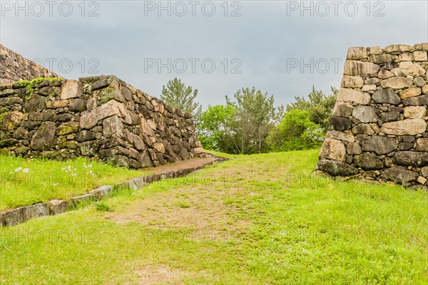 Entrance gate at remains of Japanese stone fortress in Suncheon, South Korea, Asia