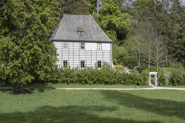 Goethe's garden house in the park on the Ilm, Weimar, Thuringia, Germany, Europe