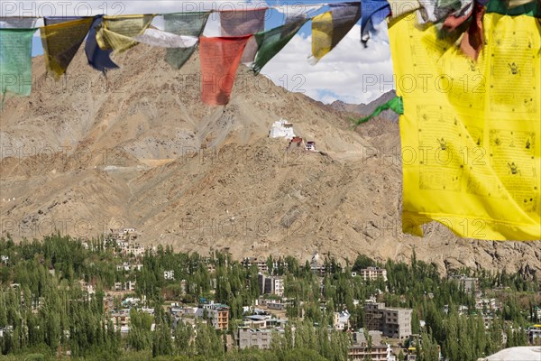 The Namgyal Tsemo Gompa monastery on Tsenmo Hill, a viewpoint over Leh, Ladakh, Jammu and Kashmir, India, Asia