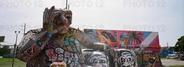 Joen And The Giant Bettle, Wynwood Walls Graffiti, Northwest 5th Avenue, Wynwood, Miami, Florida, USA, North America