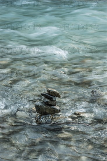 Cairn, Oybach in Oytal, near Oberstdorf, Allgaeu, Bavaria, Germany, Europe