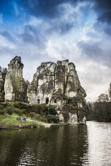 Externsteine, sandstone formation, Teutoburg Forest, Horn-Bad Meinberg, North Rhine-Westphalia, Germany, Europe